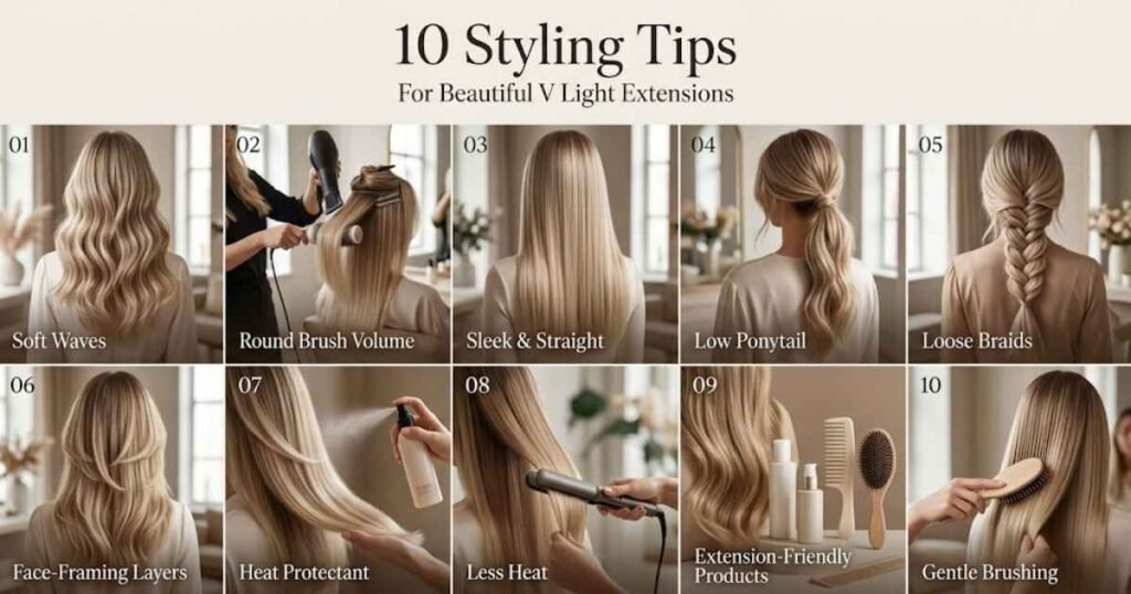 10 Styling Tips for V Light Hair Extensions