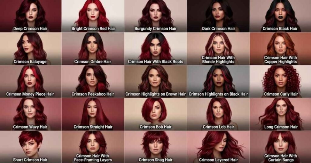 25 Stunning Crimson Hair Shades and Styles
