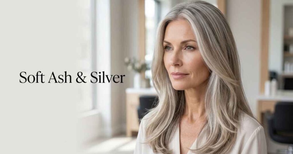 Ash Blonde and Grey Blending Hair