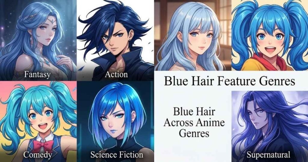 Blue Hair Character Aesthetics Across Different Anime Genres