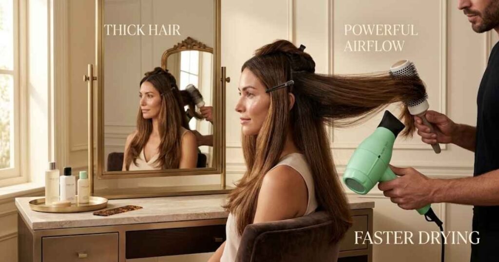 Can the Harry Josh Hair Dryer Handle Thick Hair
