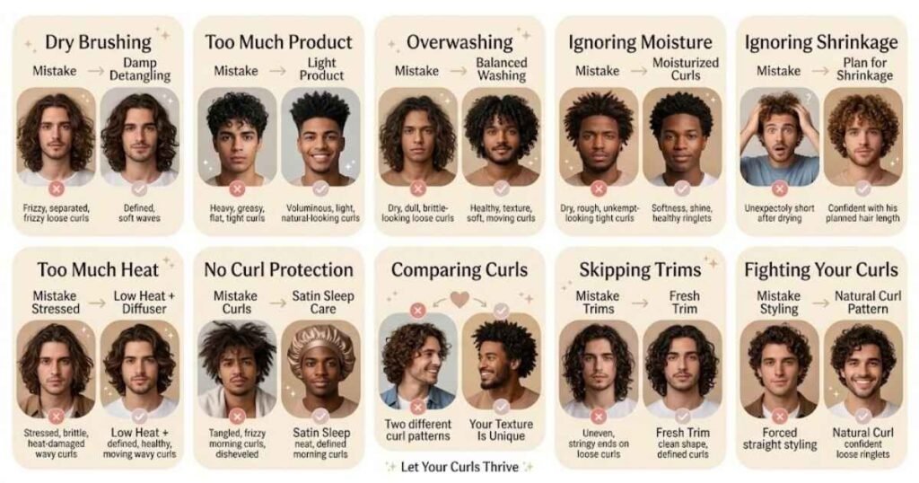 Common Curly Hair Mistakes Men Should Avoid