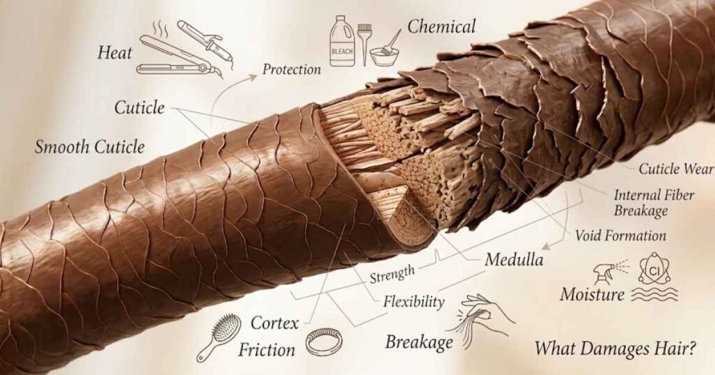 Common Hair Shaft Damage and Its Causes