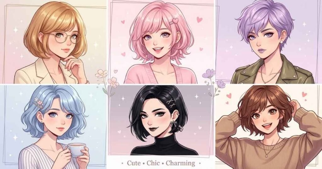 Cute Short Hair Hentai Anime Girls
