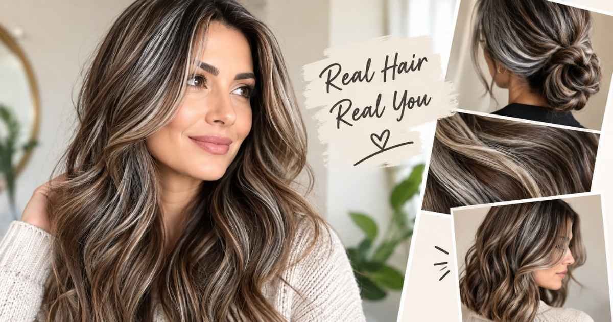 Grey Blending Brown Hair