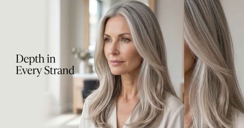 Grey Blending Hair With Lowlights