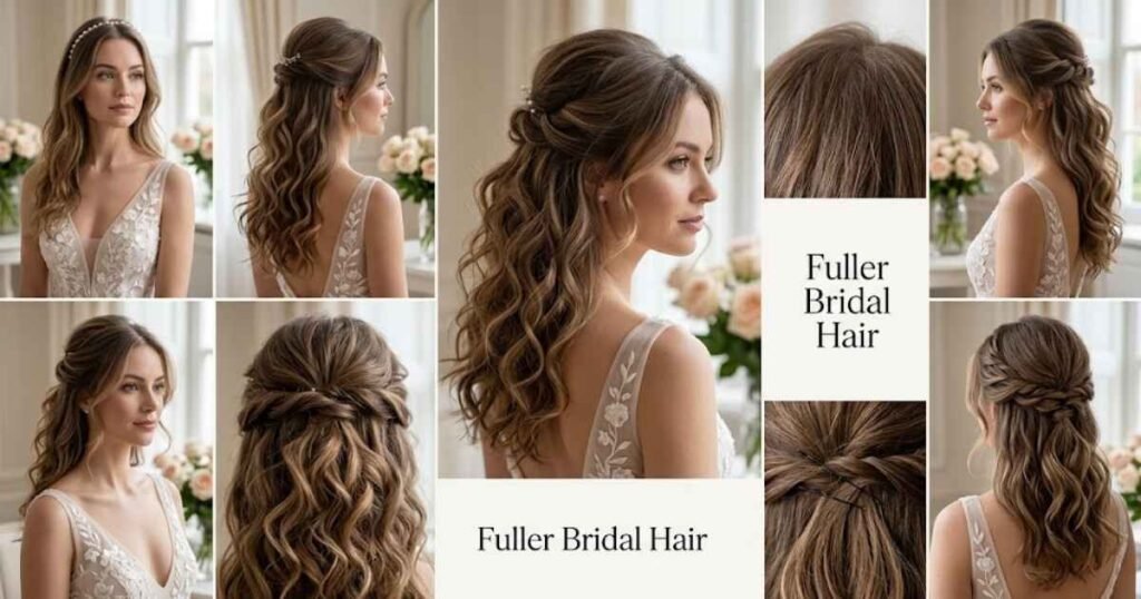 How to Make a Half Up Wedding Hairstyle Look Fuller