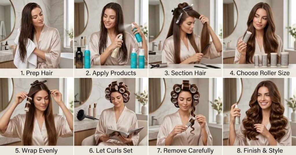 How to Use Curlers on Long Hair Step by Step