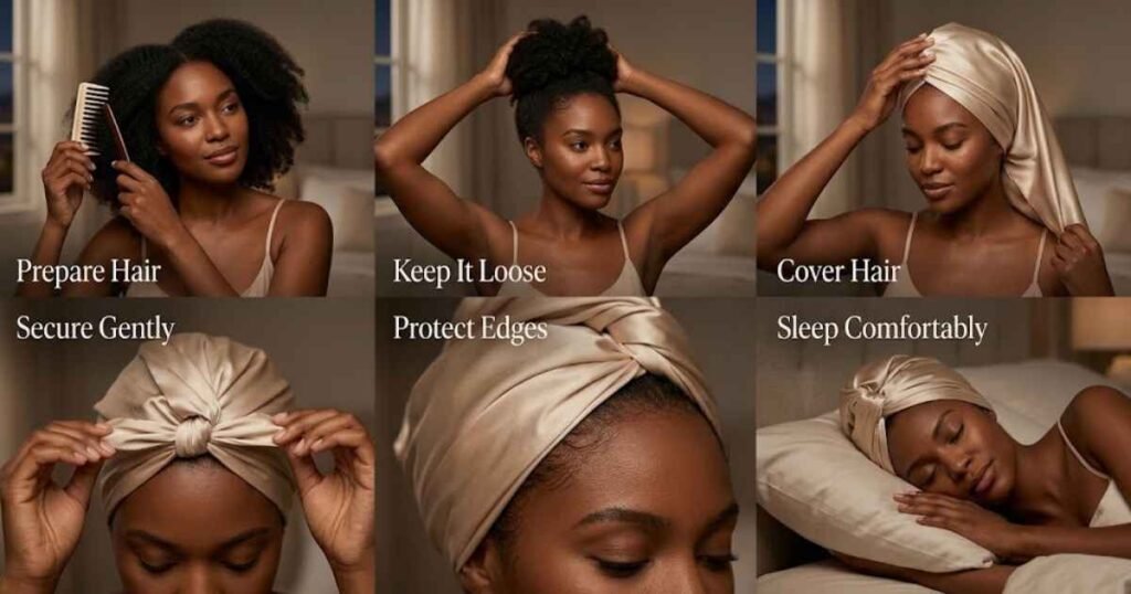 How to Wear a Satin Hair Wrap Correctly