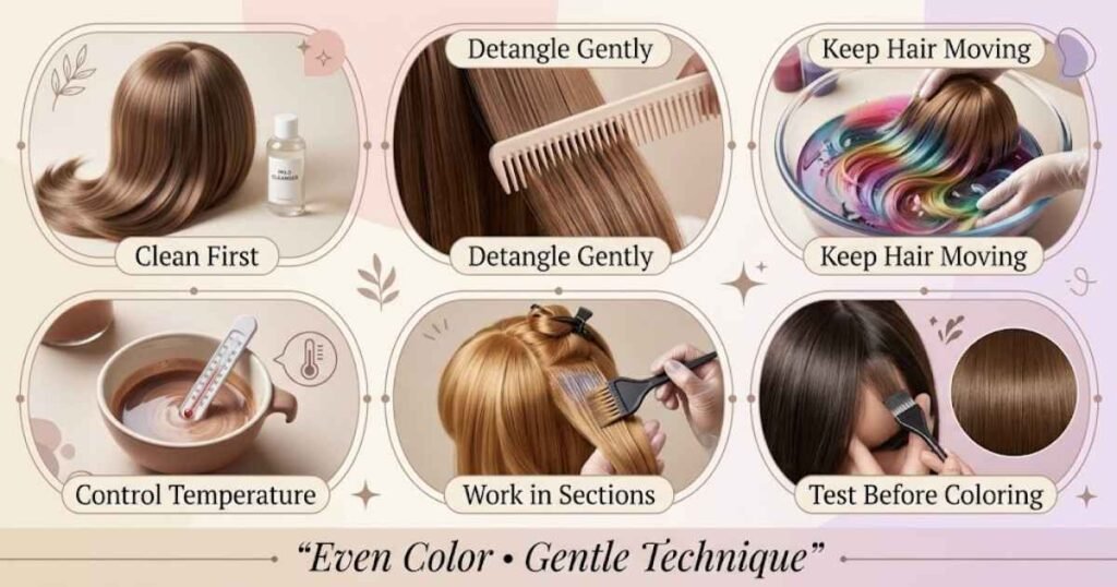 Methods for Getting Even Color on Synthetic Hair