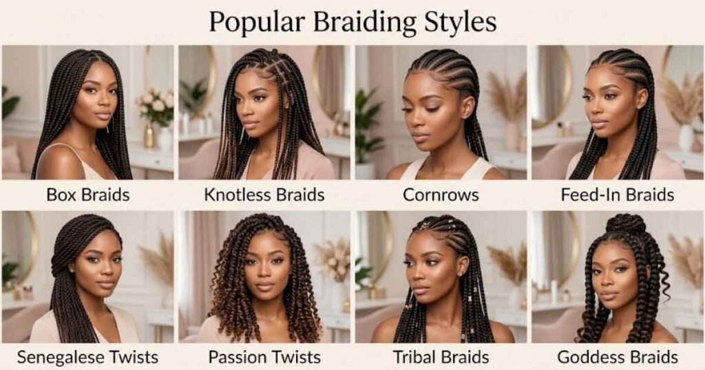 Popular Braiding Styles at Nadine’s Hair Braiding