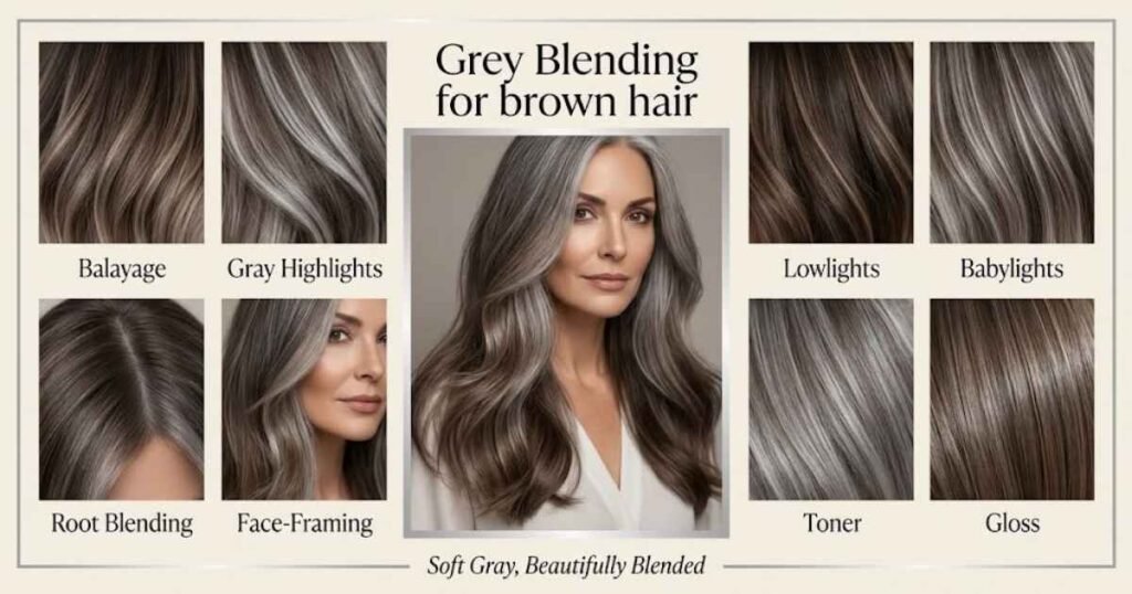What Is Grey Blending for Brown Hair?
