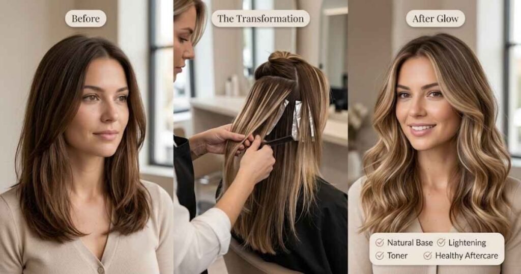 Brown Hair Blonde Balayage Before and After Expectations
