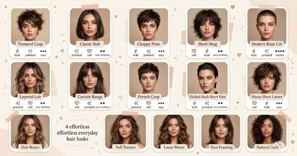 Quick Comparison of Short Modern Hair Styles